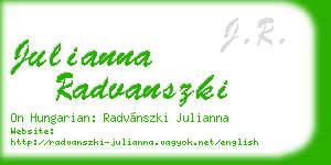 julianna radvanszki business card